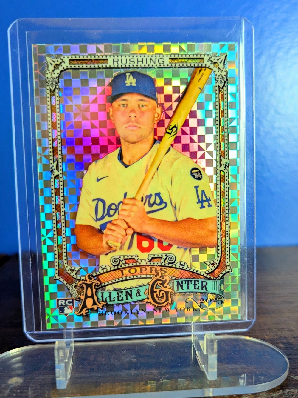 2025 Topps Allen & Ginter Dalton Rushing The World’s Champions Checker SP Dodger